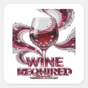 Cute Pink WINE REQUIRED Sticker Art