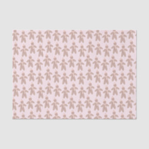 Cute pink winter gingerbread men tissue paper