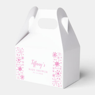 Cute Pink Winter Wonderland Baby Shower Favour Box