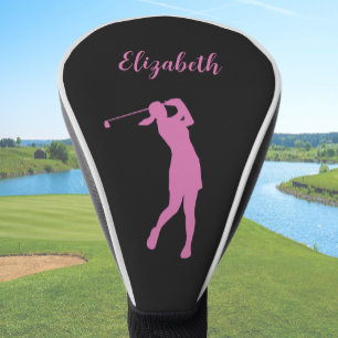 Cute Pink Women Golfer Create Your Own Golf Head Cover