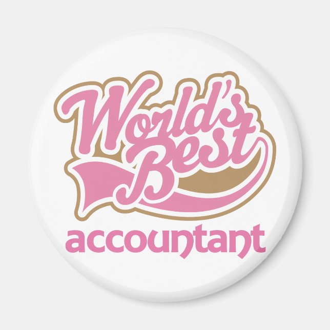 Cute Pink Worlds Best Accountant Magnet (Front)