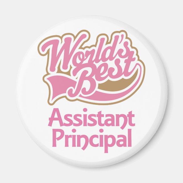 Cute Pink Worlds Best Assistant Principal Magnet (Front)