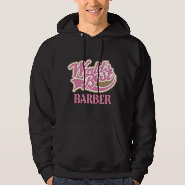 Cute Pink Worlds Best Barber Hoodie (Front)