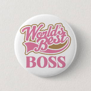 Cute Pink Worlds Best Boss 6 Cm Round Badge