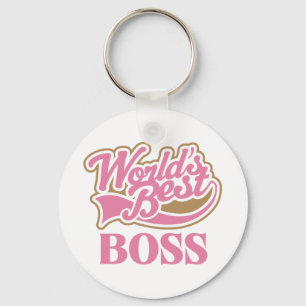 Cute Pink Worlds Best Boss Key Ring