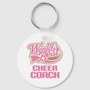 Cute Pink Worlds Best Cheer Coach Key Ring
