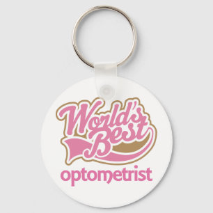 Cute Pink Worlds Best Optometrist Key Ring