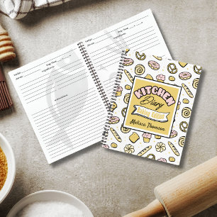 Cute Pink Yellow Kitchen Diary Baking Edition   Notebook