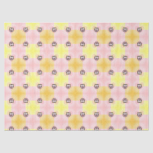 CUTE PINK YELLOW TIGER HEART TISSUE PAPER