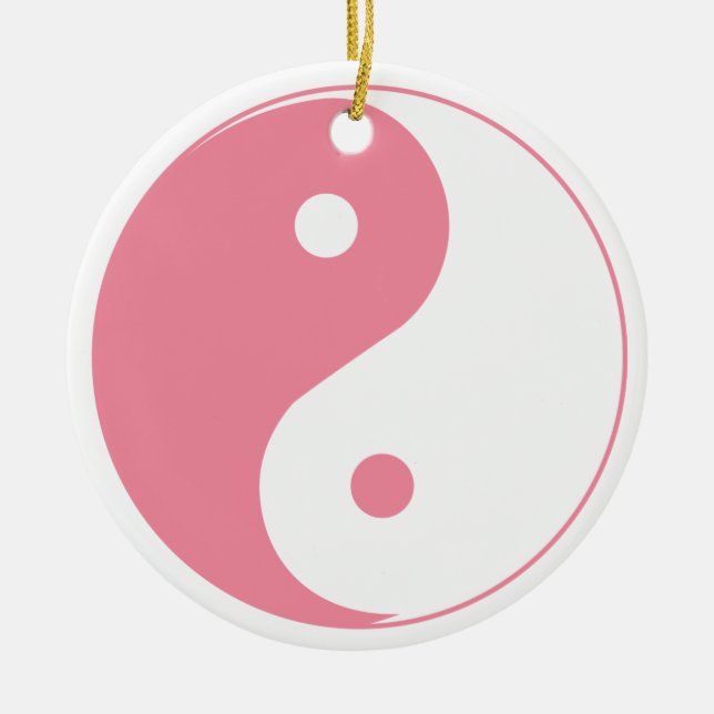Cute Pink Yin & Yang Ornament (Front)