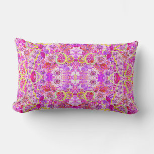 Cute pinky abstract flowers lumbar cushion