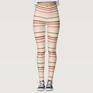 Cute pinky brown stripes leggings