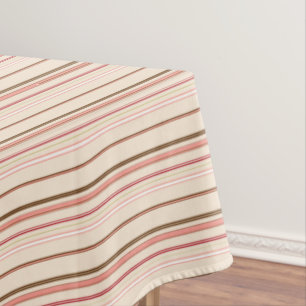 Cute pinky brown stripes tablecloth