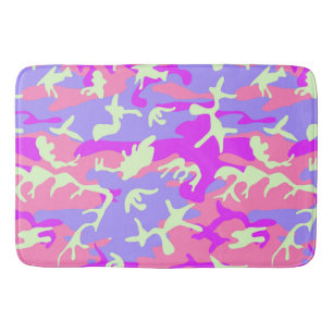Cute pinky camouflage pattern bath mat