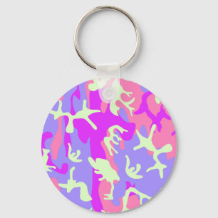 Cute pinky camouflage pattern key ring