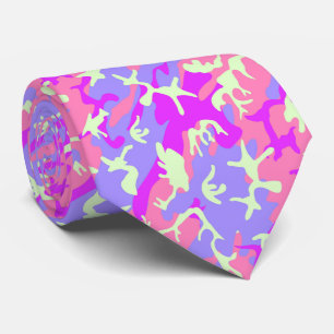Cute pinky camouflage pattern tie