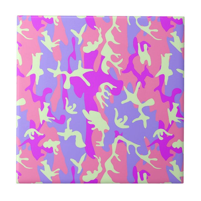 Cute pinky camouflage pattern tile (Front)