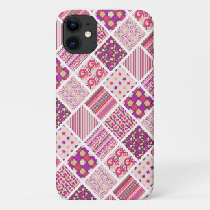 Cute pinky decorative squares patterns Case-Mate iPhone case