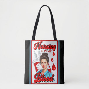 Cute Pinup_ Nursing in my blood Tote Bag