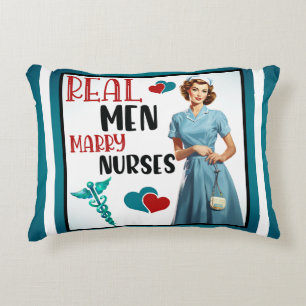 Cute Pinup_ Real Men Marry Nurses Decorative Cushion