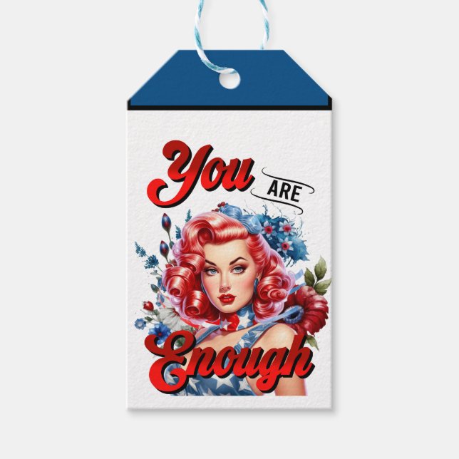 Cute Pinup_ You're Enough Gift Tags (Front)
