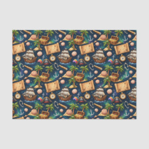 Cute Pirate Adventure Pattern Tissue Paper
