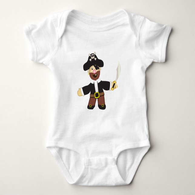 Cute Pirate Baby Bodysuit (Front)