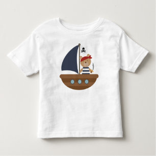 Cute Pirate Bear Pirates Ship Toddler T-Shirt