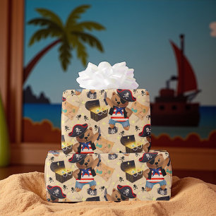 Cute Pirate Bear Treasure Map  Wrapping Paper