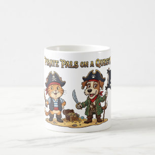 Cute Pirate Cat and Dog Quest Coffee Mug