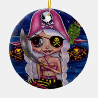 Cute Pirate Girl Fairy with Parrot Skull Eye Patch