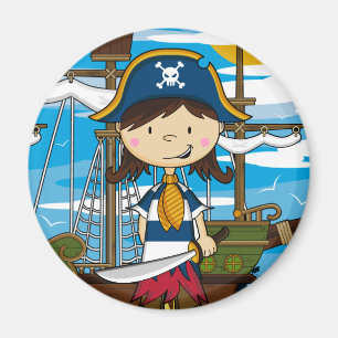 Cute Pirate Girl Magnet
