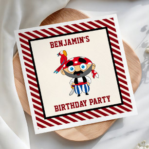 Cute Pirate Kids Birthday Party Paper Napkin