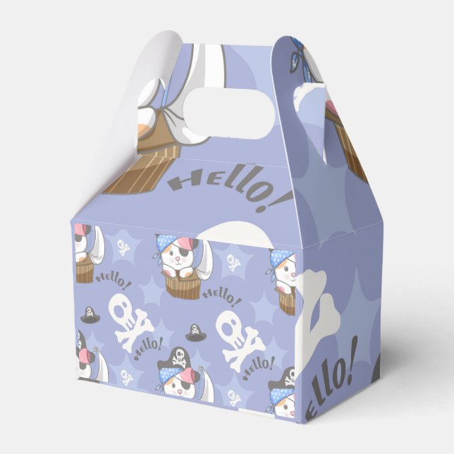 Cute Pirate Kitten Pattern Favour Box (Front Side)