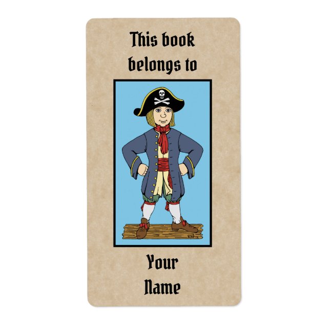 Cute Pirate Lad Bookplate (Front)