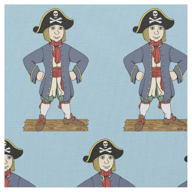 Cute Pirate Lad Fabric (Close Up)
