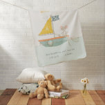 Cute Pirate Mouse Sailboat Kids Monogram Baby Stat Baby Blanket<br><div class="desc">For any further customisation or any other matching items,  please feel free to contact me at yellowfebstudio@gmail.com</div>