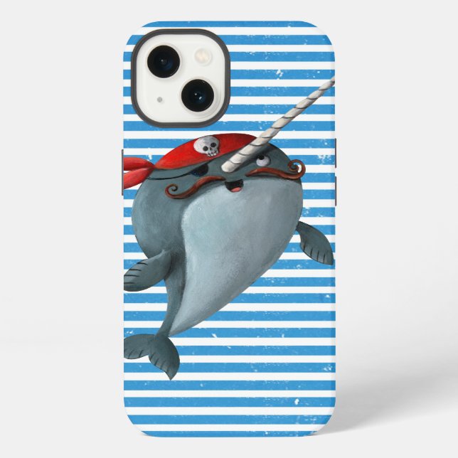 Cute Pirate Narwhal iPhone Case (Back)
