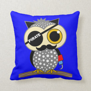 cute pirate owl cushion