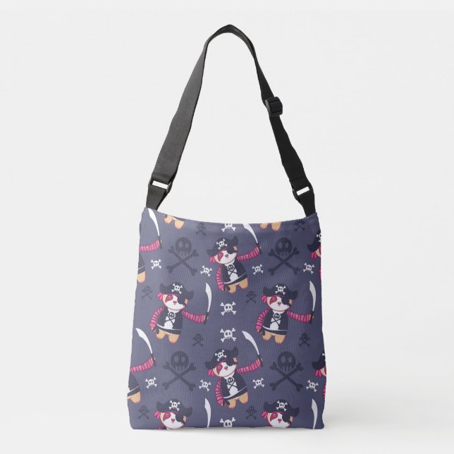 Cute Pirate Panda Bear Pattern Crossbody Bag (Front)