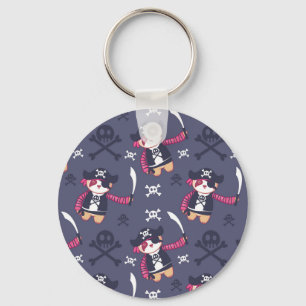 Cute Pirate Panda Bear Pattern Key Ring