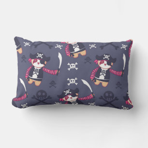 Cute Pirate Panda Bear Pattern Lumbar Cushion