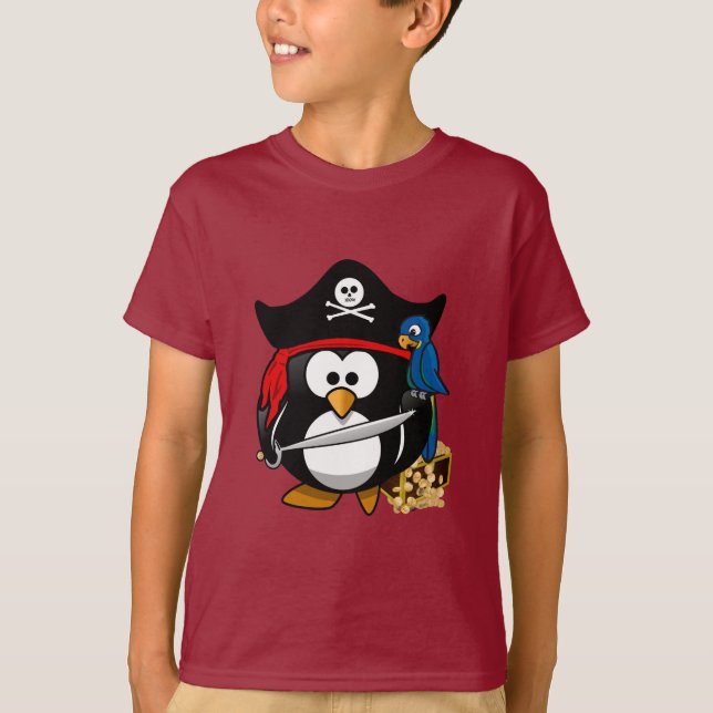 Cute Pirate Penguin T-Shirt (Front)