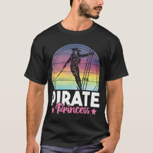 Cute Pirate Princess Girls Retro Sunset Ship Pirat T-Shirt