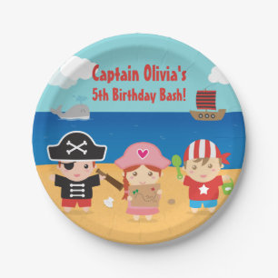 Cute Pirate Themed Kids Birthday Party Supplies Paper Plate