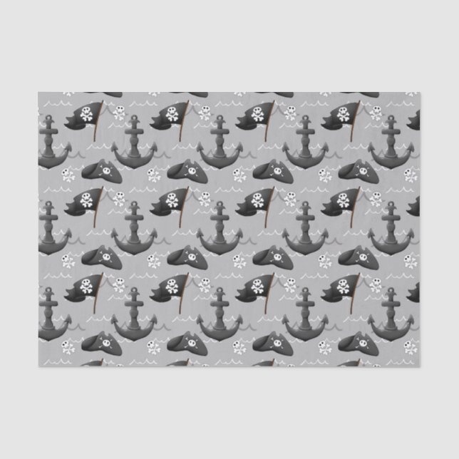 cute pirate tiled pattern party tissue paper (Front)