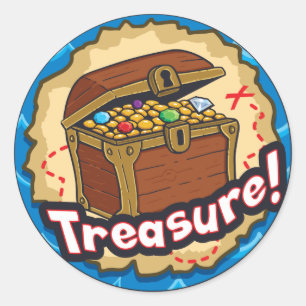Cute Pirate Treasure Chest Sticker