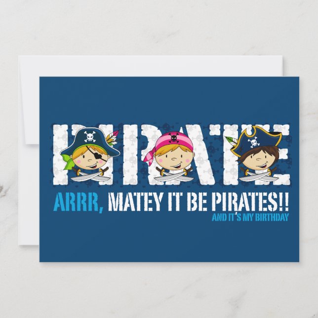 Cute Pirates Party Invite (Front)