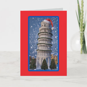 Cute Pisa Christmas Holiday Card