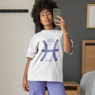 Cute Pisces Astrology Sign Custom Purple Women's T-Shirt